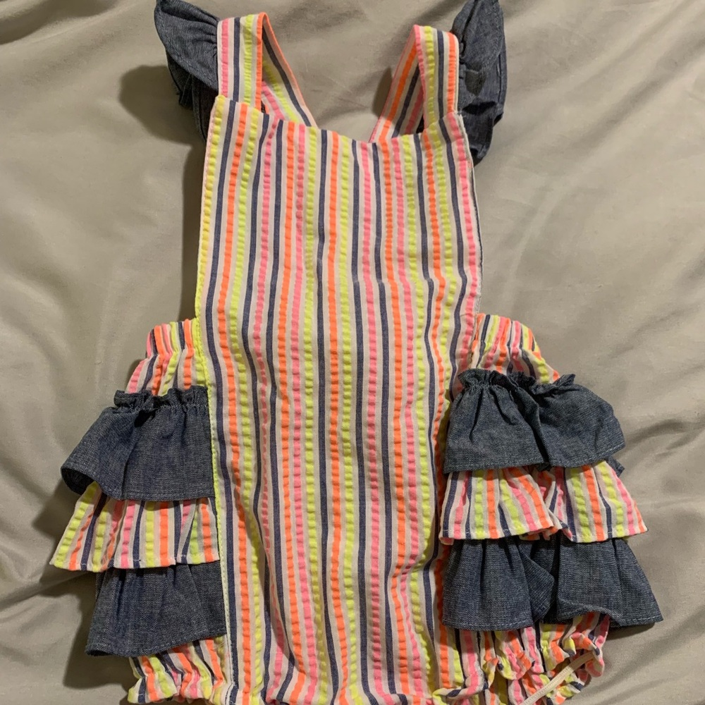 Bonnie Baby Multicolor Striped Romper